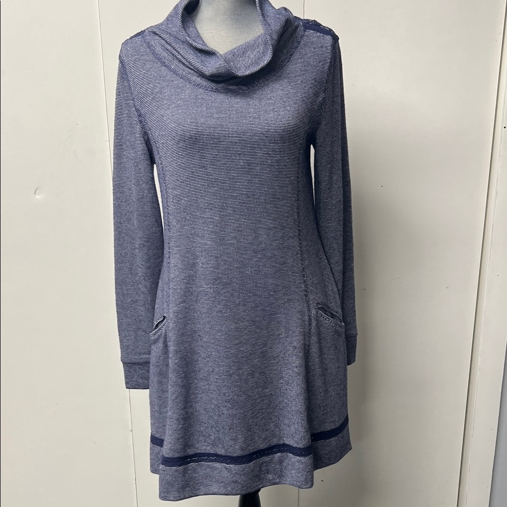 Paper Crane Navy and White Knit Sweater Dress